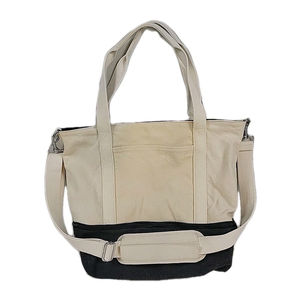 Lo & Sons Catalina Deluxe White Navy Grey Organic Canvas Large